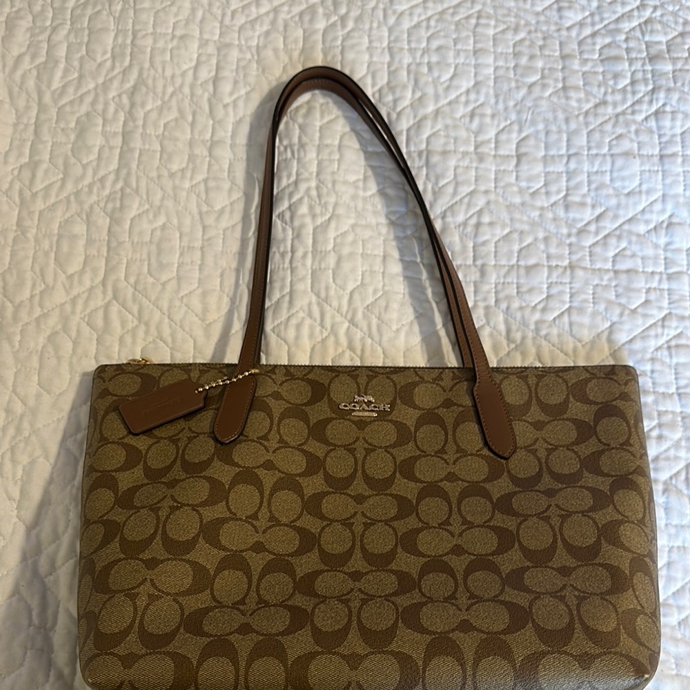 Coach Brown Signature Tote Bag